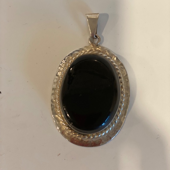 Sterling Silver and Black Onyx Pendant - Picture 3 of 9